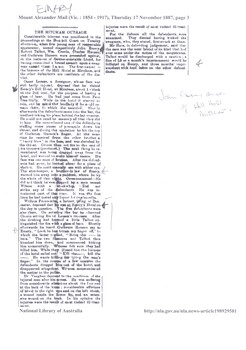 Articles extracted from Mount Alexander Mail (Vic. : 1854 - 1917), Thursday 17 November 1887, page 3