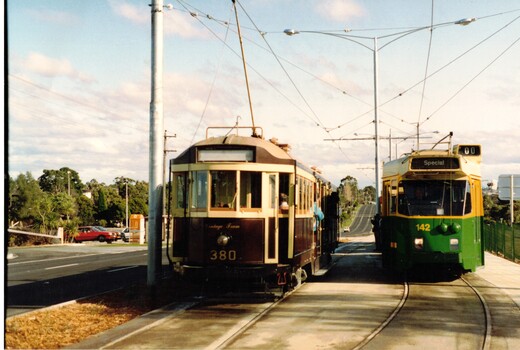 Six photographs of the opening of the East Burwood Tram Rxtension.