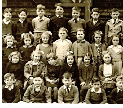 Four black and white photographs showing various classes.
