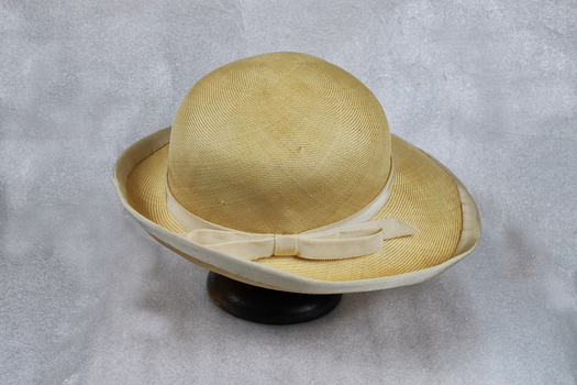 View of a womans hat