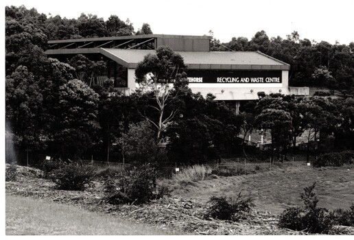 Black and white photograph of Whitehorse Recycling Centre at 638-648 Burwood Hwy Vermont South.