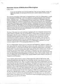Document - Suburban Voices of Multicultural Manningham, 2004