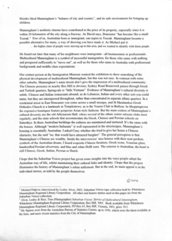 A4  7p Results of an oral history study made in the City of Manningham 2004