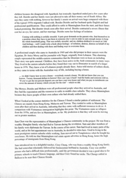  Results of an oral history study made in the City of Manningham 2004