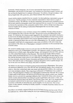  Results of an oral history study made in the City of Manningham 2004