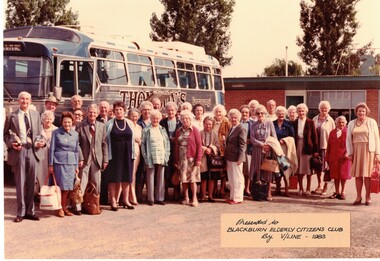 Blackburn Elderly Citizens Club in 1983 about to embark on a tour.