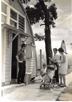 Black & White photo of hostel people. 1