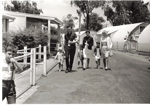 Black and White photo of hostel. 2