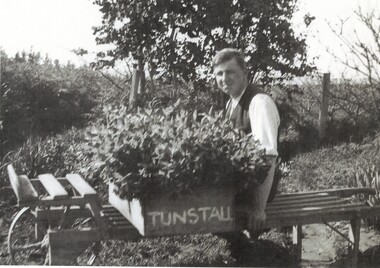 Jones Flower Farm. Barrow with Tunstall written on the side. Is now called Nunawading.