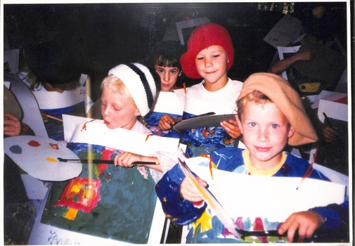 Children from Blackbur  East Primary School in art class.