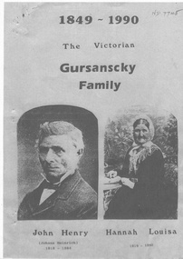 The Victorian Gursanscky Family, 1849-1900, cover page