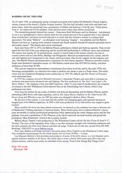 An introduction for Babirra Music Theatre.