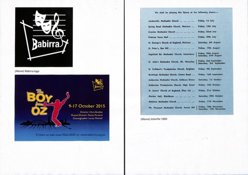 Program for The Boys of Oz staged from 9-17th Oct 2015.