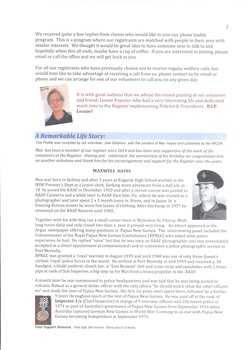 Second page of the 7-page Newsletter on Whitehorse Community Support Register.