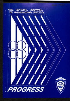 A collection of monthly booklets of the Nunawading Jaycees from 1963 to Aug. 1990 housed in two document boxes