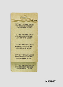 One page of the concession tickets(x5).