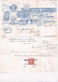 Document, Hugo Wertheim Receipt, 26/07/1898