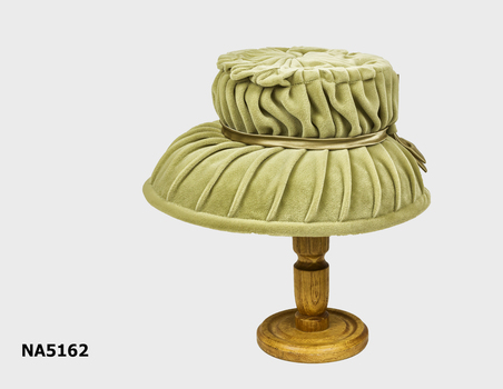 Pale green velvet hat