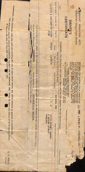 A Driver's Licence issued to Keith Ernest Rooney to operate a Metropolitan Omnibus dated 1956