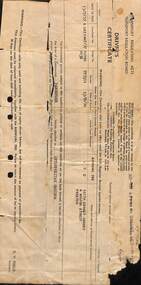 A Driver's Licence issued to Keith Ernest Rooney to operate a Metropolitan Omnibus dated 1956