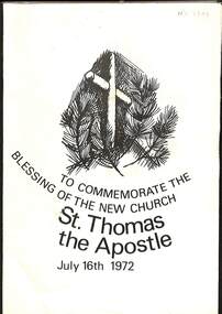 Order of Service for the blessing of the new church of St. Thomas The Apostle Catholic Church, Blackburn