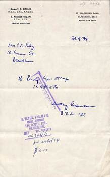 A prescription from Dental Surgeons Oakley and Regan