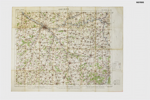 Map of Amiens, France WW1