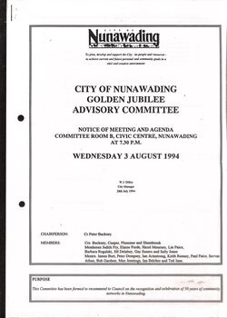 Peter Dempsey Archive - Golden Jubilee Committee 1994