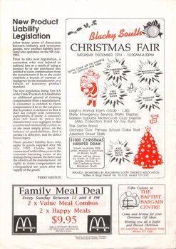 Peter Dempsey Archive - Blackburn South traders newsletter, 1992 