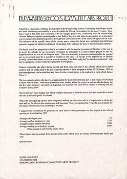 Peter Dempsey Archive - Nunawading Schools Arts Program 1994 flyer