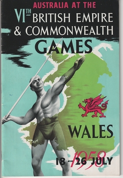 A 64 page book of the 1958 Empire & Commonwealth Games held in Wales