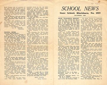 Blackburn State School News, 1963