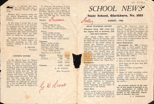 Blackburn State School News, 1968