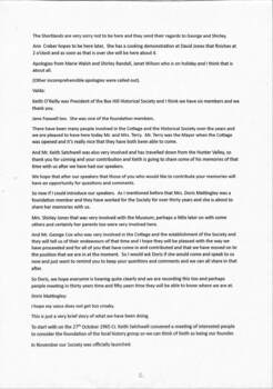 Nunawading Historical Society 30th Anniversary Meeting on 14 Oct 1995.