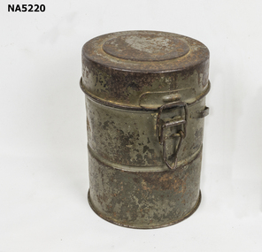 Gas mask container used in WWI