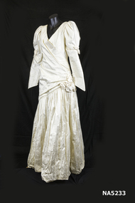 Cream Thai silk ' Frank Stuart' full length dress.