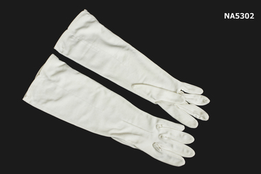 Long white gloves