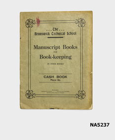 The Brunswick Technical School manuscript books for book-keeping in four books.