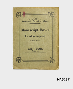 The Brunswick Technical School manuscript books for book-keeping in four books.
