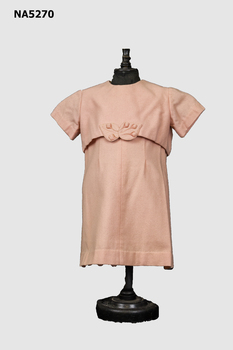 Child's handmade apricot wool dress and bolero jacket.