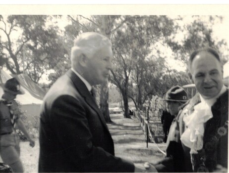 Official opening of Schwerkolt Cottage on 17th October 1965 by the governor Sir Rohan Delacombe.