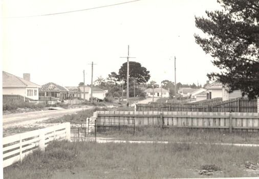 Black and white photograph showing the first houses built in Sussex Street Blackburn