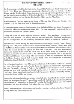 The Mitcham Scottish Society, 1955-2020