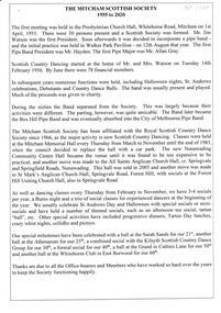 The Mitcham Scottish Society, 1955-2020