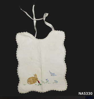 A cotton baby bib.