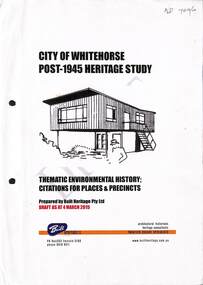 City Of Whitehorse Post-1945 Heritage Study