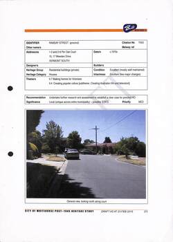 Whitehorse Heritage Review 2012 - Ramsay St precinct