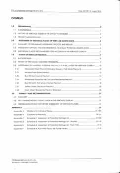 Whitehorse Heritage Review 2012. Table of Contents
