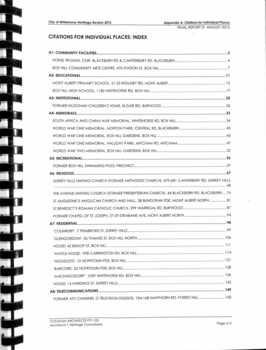 Whitehorse Heritage Review 2012. Index individual historic places