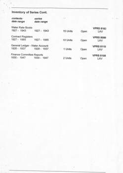 Nunawading Municipal Records Deposited with PROV -Nunawading City contd